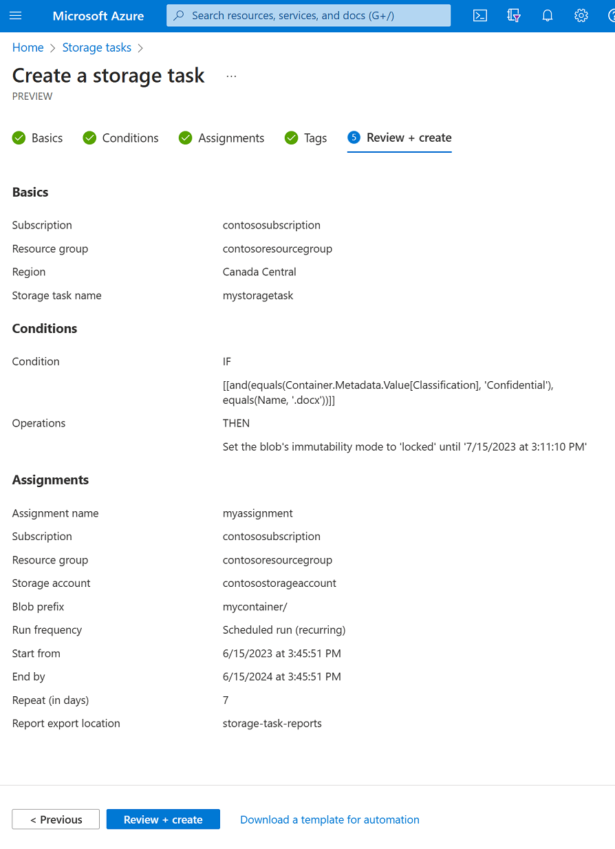 ストレージ タスクを作成する Azure Storage Actions Preview Microsoft Learn