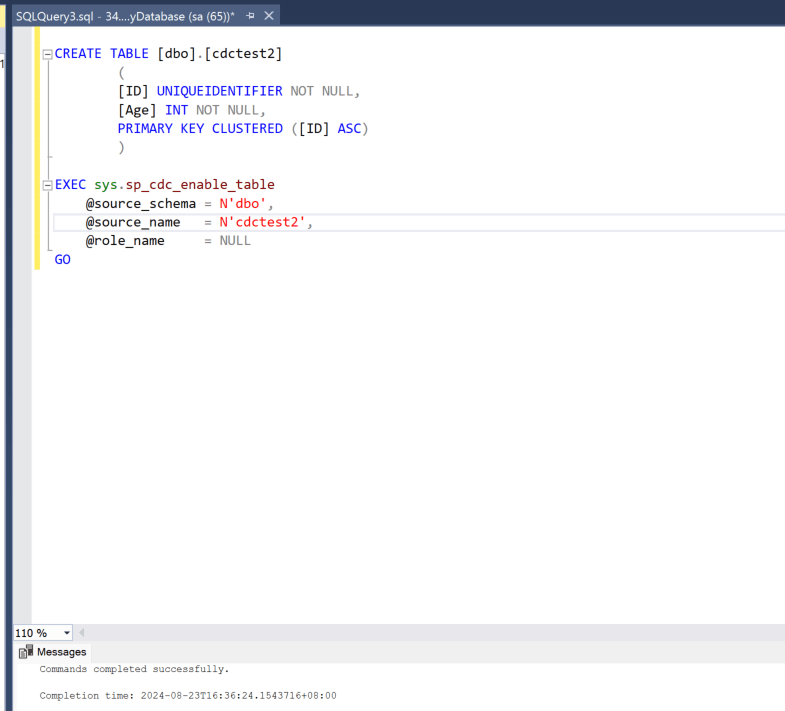 Azure SQL Managed Instance Change Data Capture をソースとして eventstream に追加