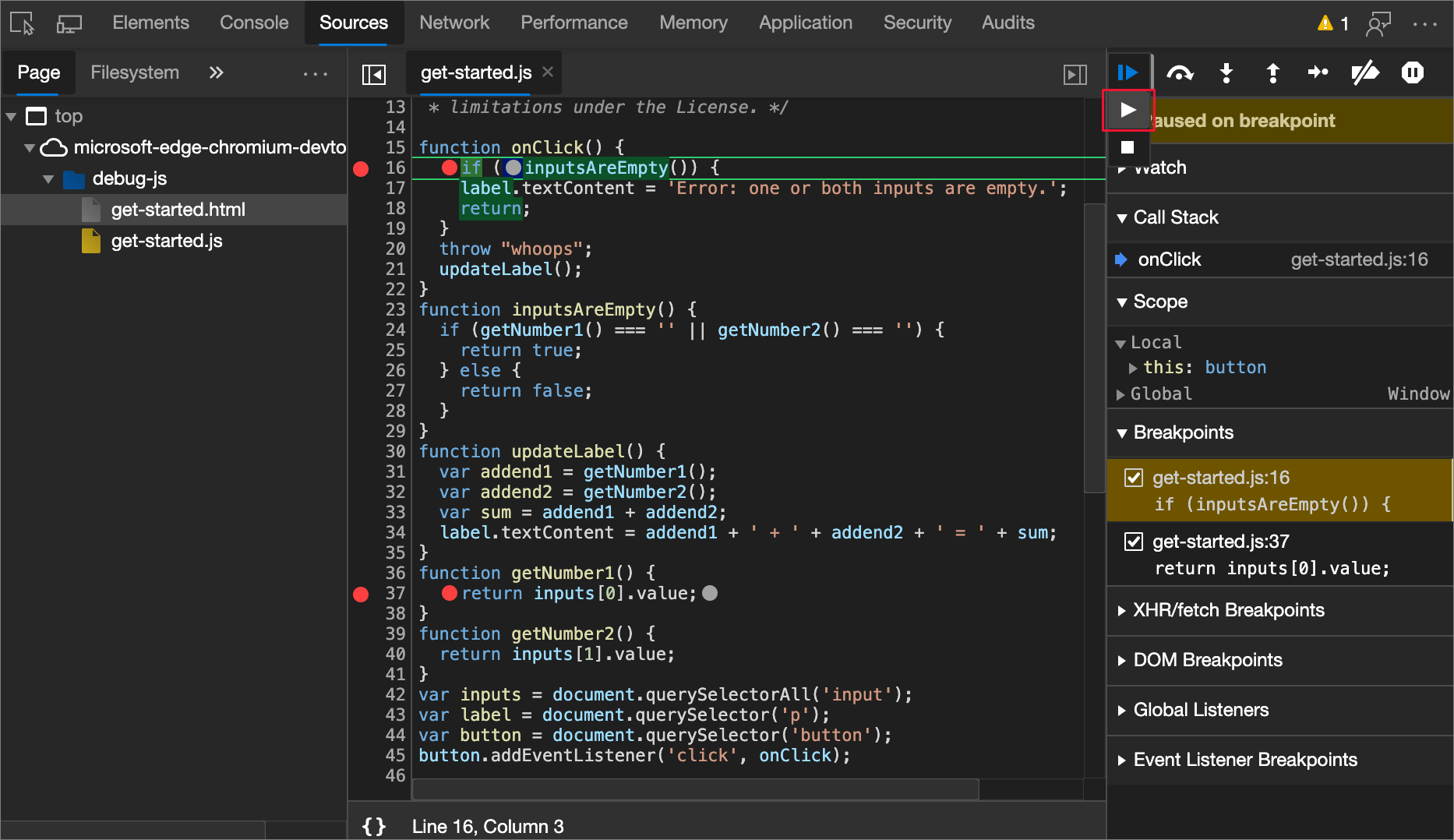 JavaScript デバッグ機能 Microsoft Edge Development Microsoft Learn