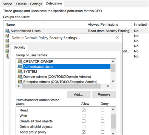 コンピューター オブジェクトに GPO の読み取りアクセス許可がない場合、ユーザー グループ ポリシー設定を適用できません Windows