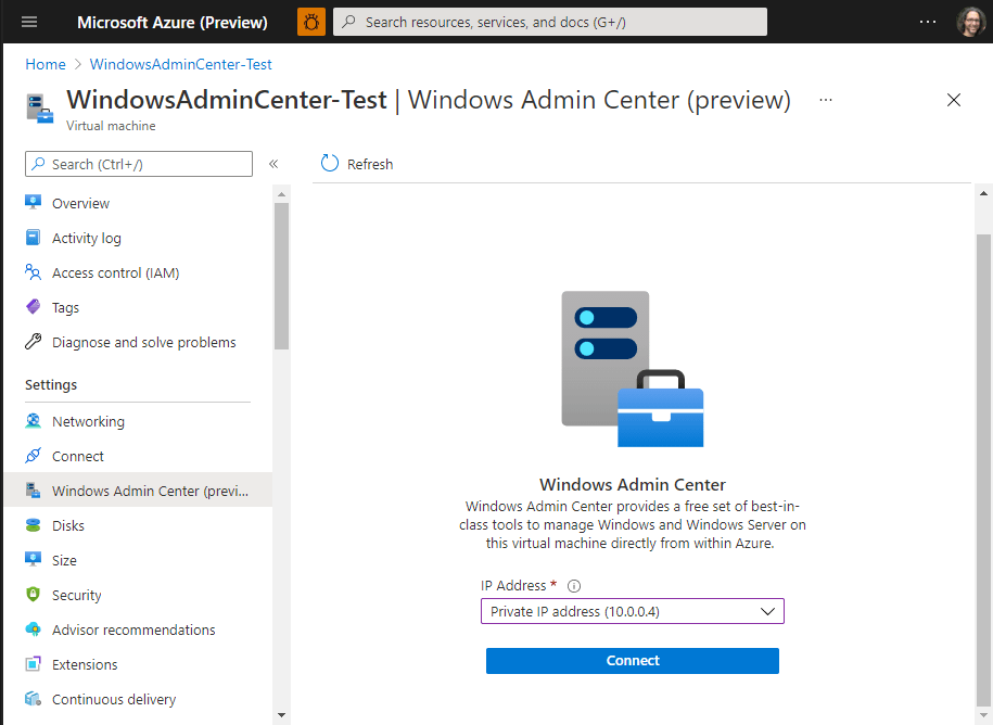 Azure で Windows Admin Center を使用して Windows VM を管理する Microsoft Learn