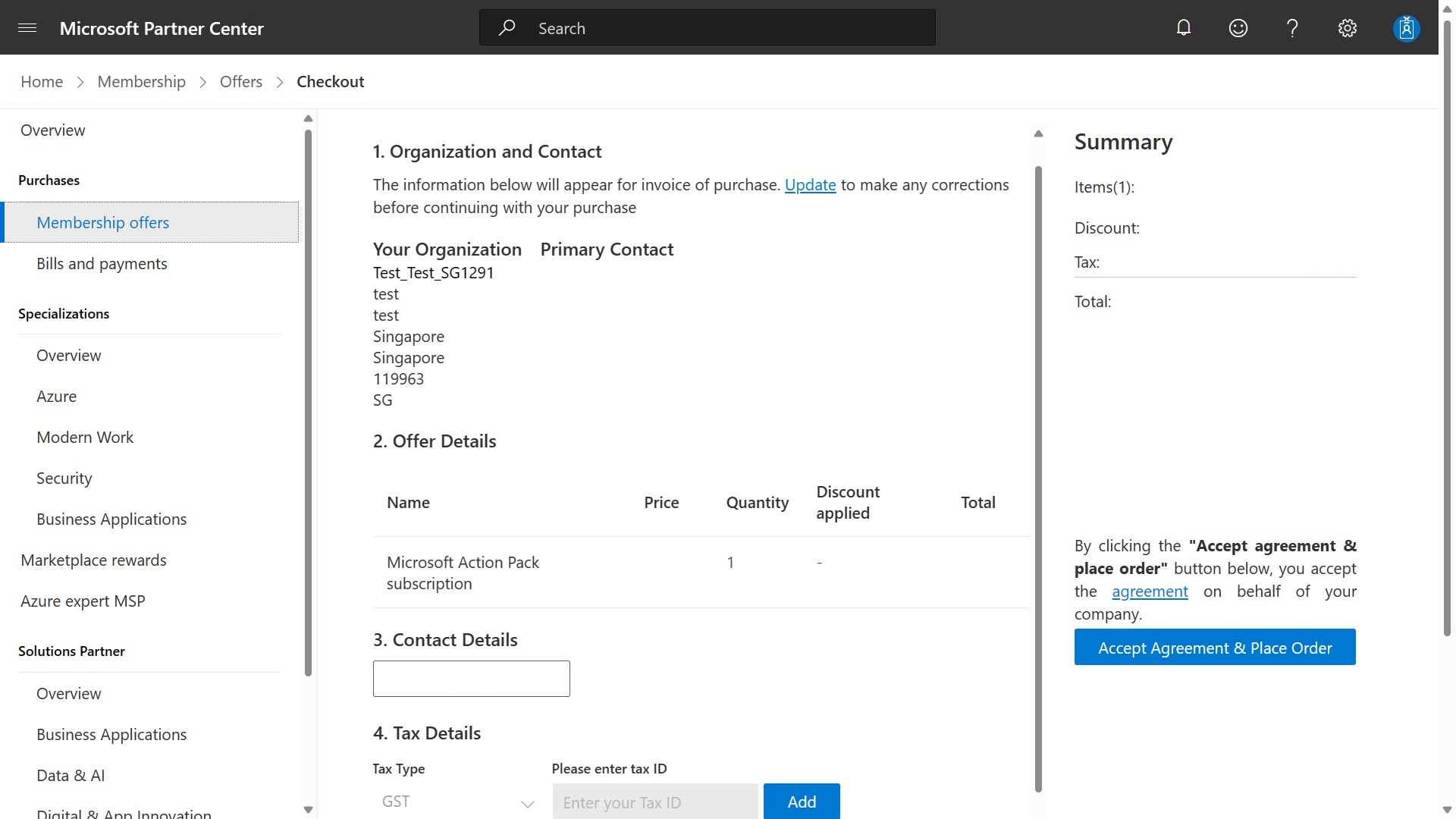 Microsoft Action Pack을 구입하거나 갱신하기 위한 결제 Partner Center Microsoft Learn