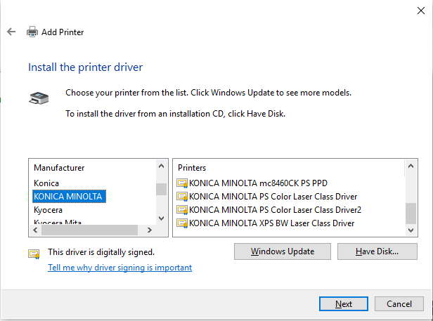 Niet Alle Printerstuurprogramma's Van Windows Update Worden Weergegeven In De Wizard Printer Toevoegen - Windows Client | Microsoft Learn
