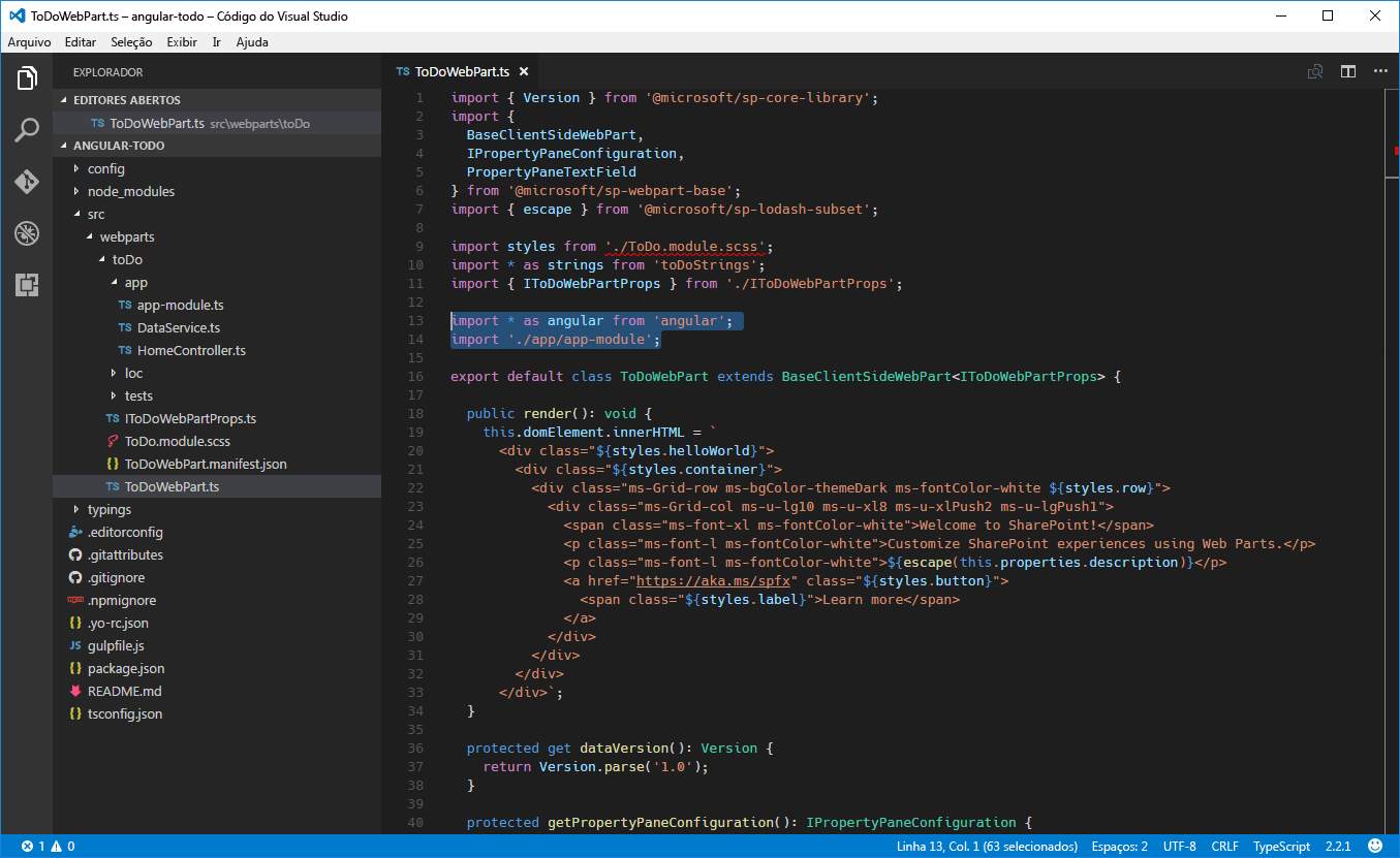 Tutorial Compilar  Parts do lado do cliente da Estrutura do