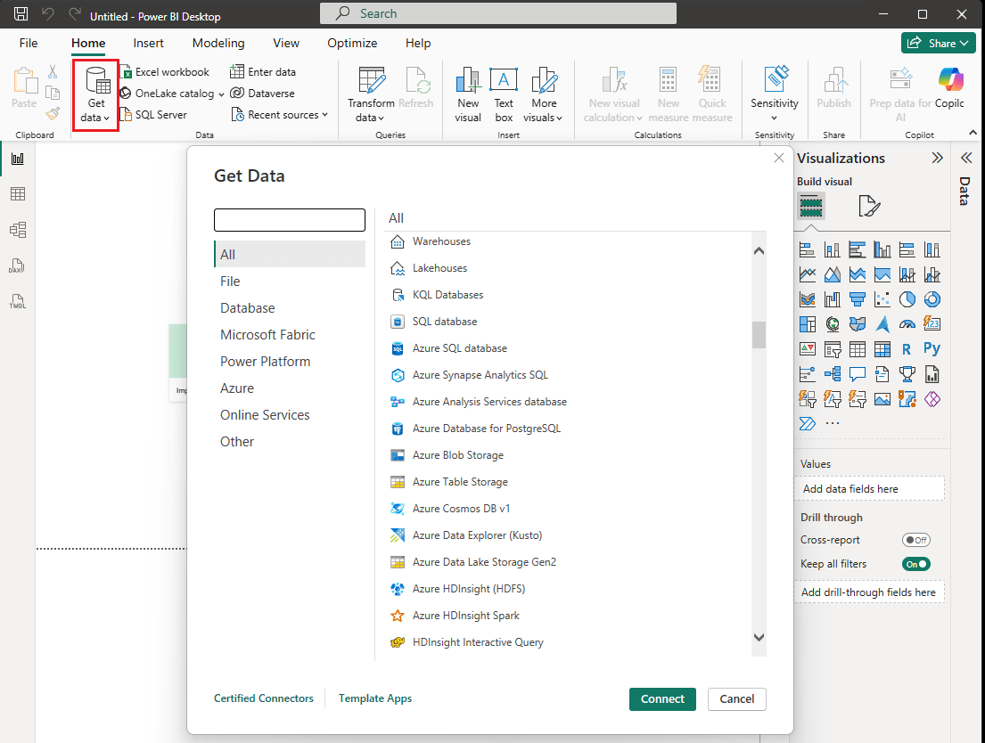 เชื่อมต่อไปยังข้อมูลใน Power BI Desktop Power BI Microsoft Learn