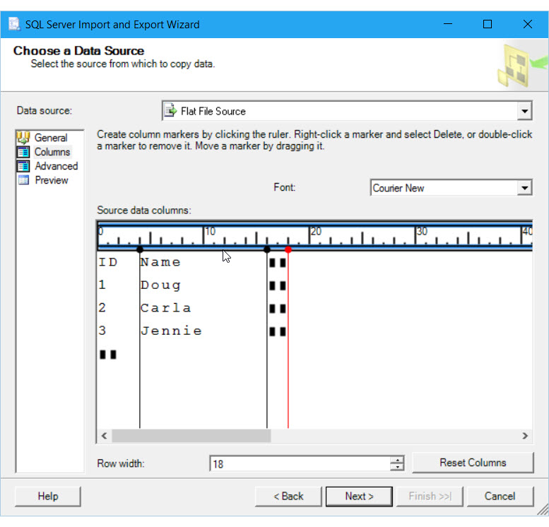 Connect to a Flat File Data Source (SQL Server Import and Export Wizard