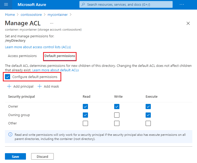 使用 Azure 入口網站管理 Azure Data Lake Storage Gen2 中的 ACL Azure Storage