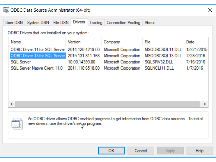 連線至 ODBC 資料來源 (SQL Server 匯入和匯出精靈) SQL Server Integration Services