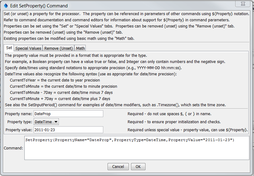 SetProperty CDSS / TSTool