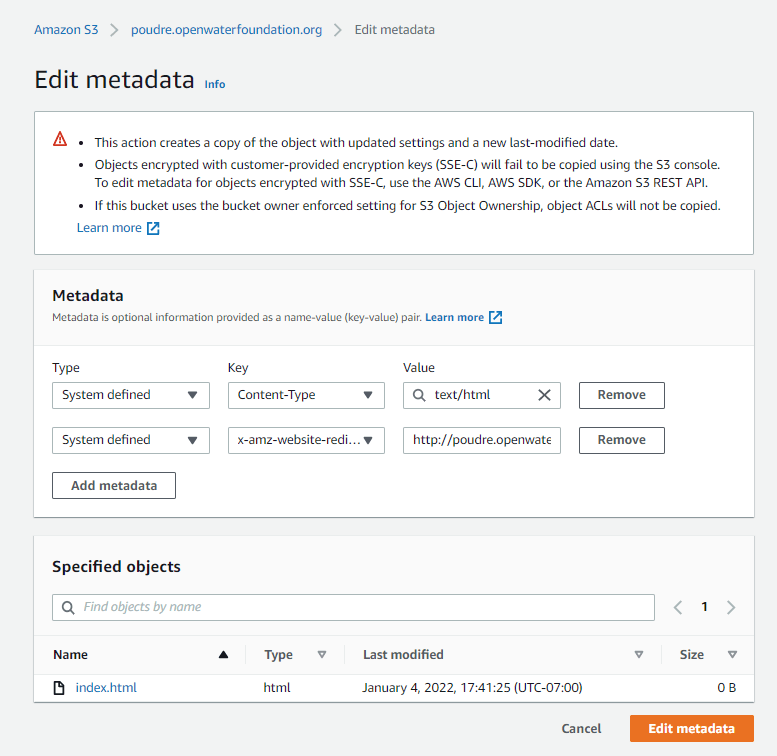 Redirect an S3 URL Learn / AWS