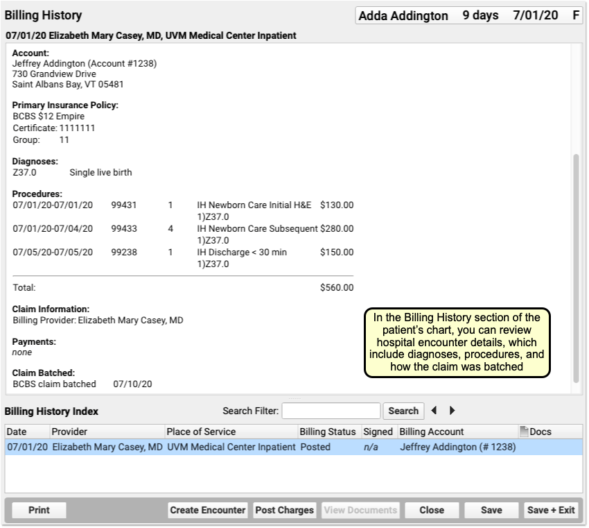 Post Hospital Charges PCC Learn