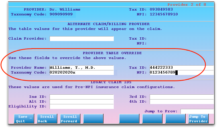 Override Provider Identifiers for an Entire Insurance Batch PCC Learn