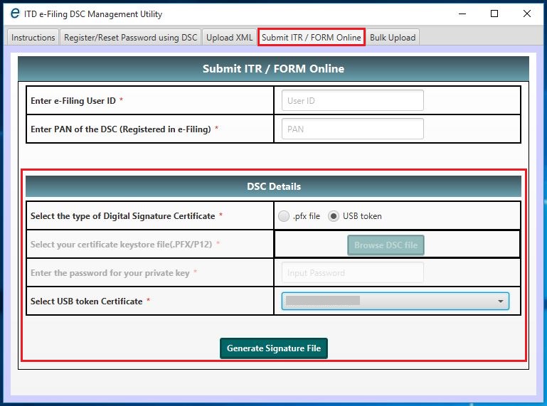 DSC Utility Generate Signature File to Register DSC Learn by Quicko