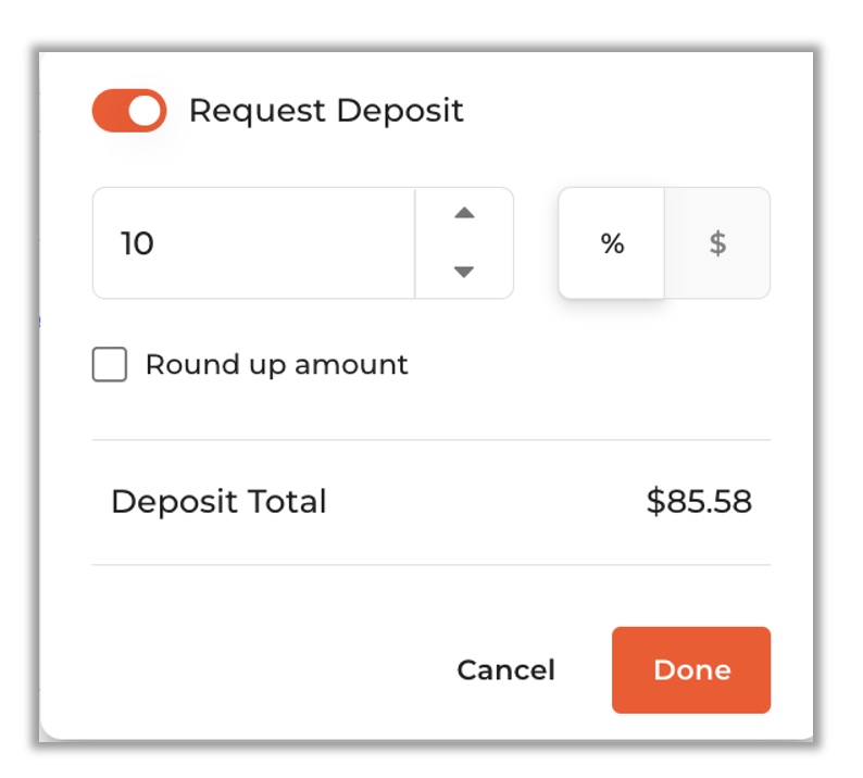 Request A Deposit on an Estimate Thryv