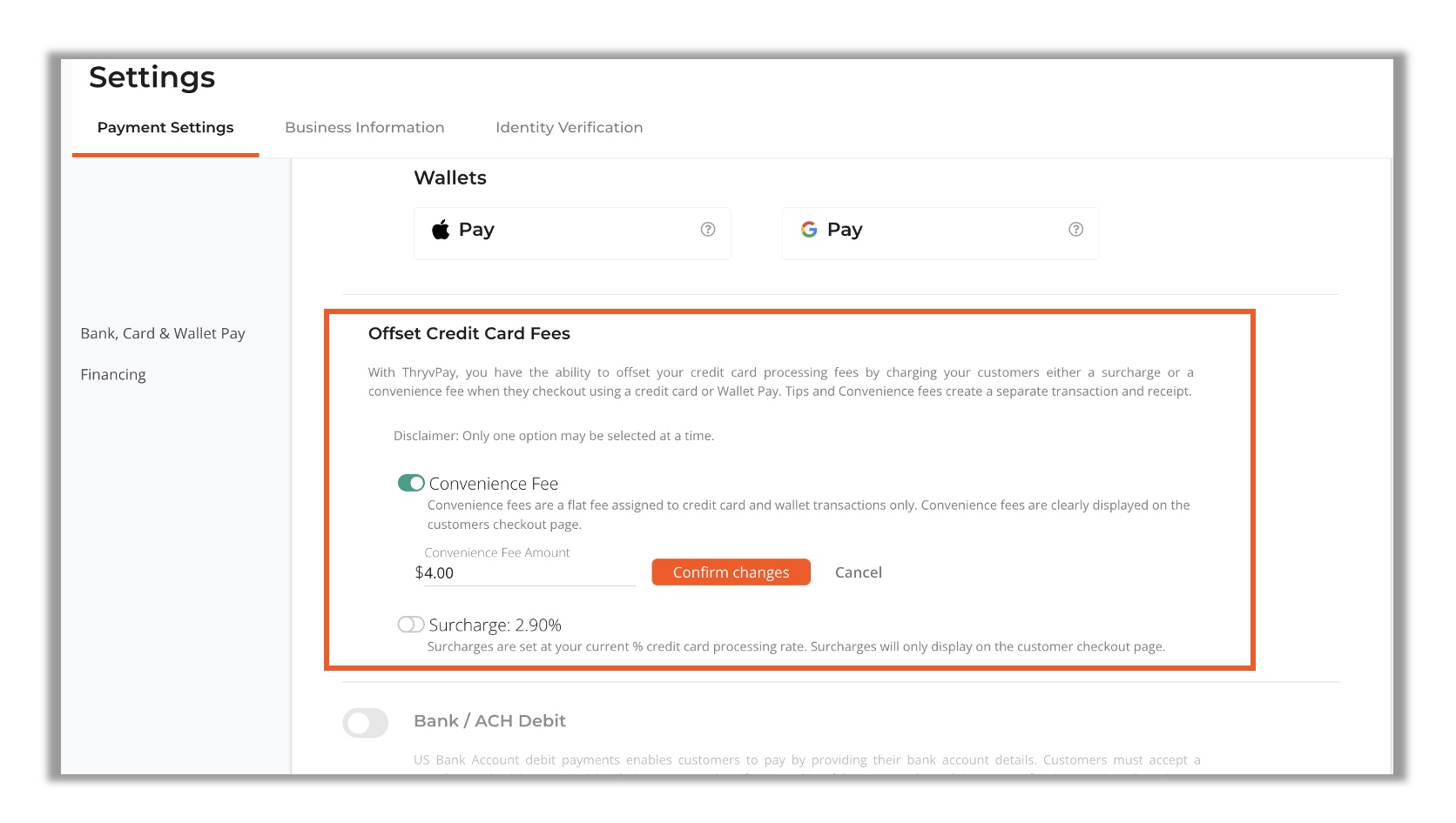 ThryvPay Convenience Fee or Surcharge Thryv