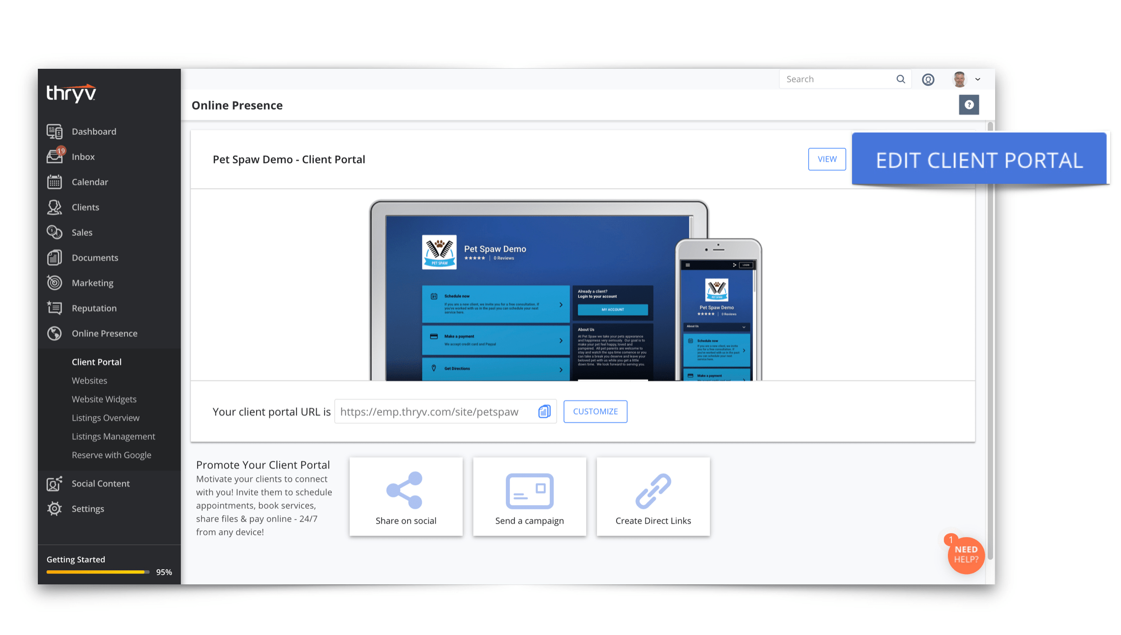 Customizing your Client Portal Thryv