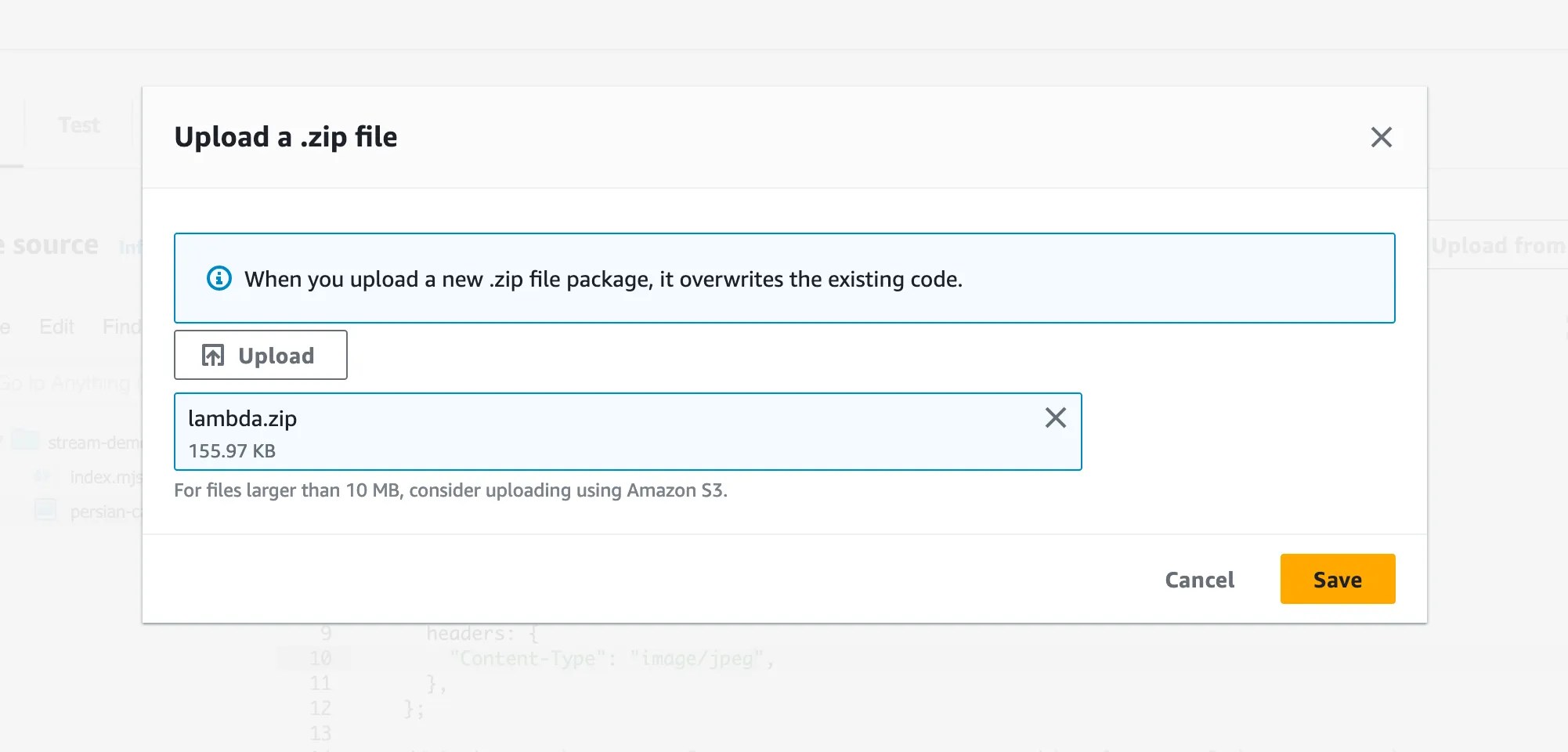 Lambda response streaming tutorial with NodeJS