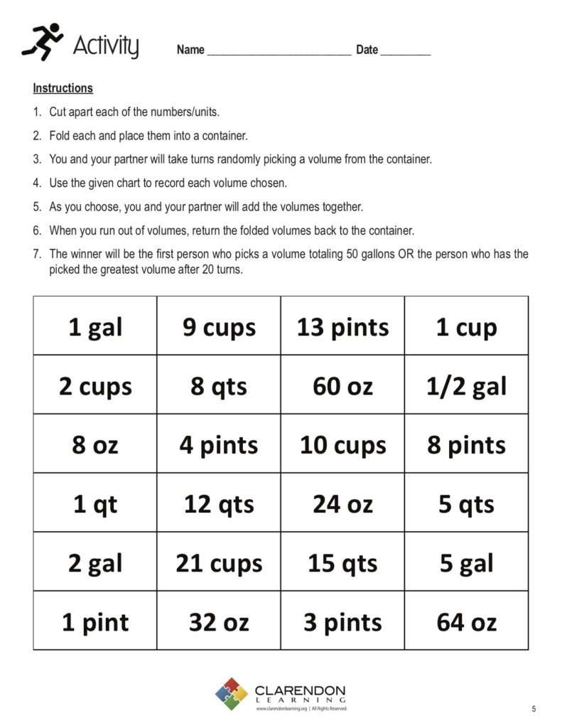 Cups, Pints, Quarts, Gallons Learn Bright