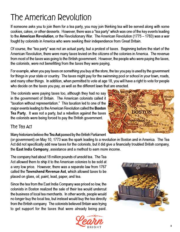 Boston Tea Party, Free PDF Download - Learn Bright