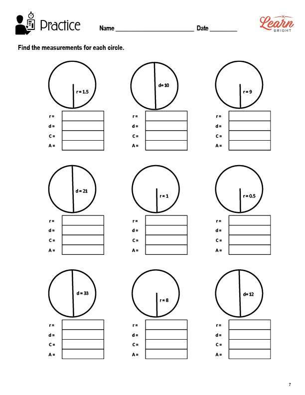 Circles, Free PDF Download Learn Bright