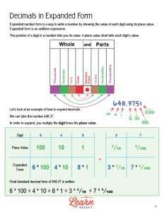 Decimals Expanded Form, Free PDF Download - Learn Bright