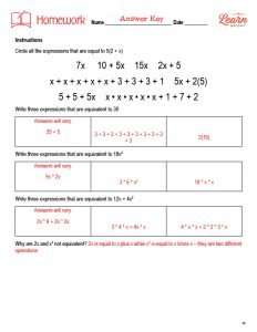 Equivalent Expressions, Free PDF Download - Learn Bright