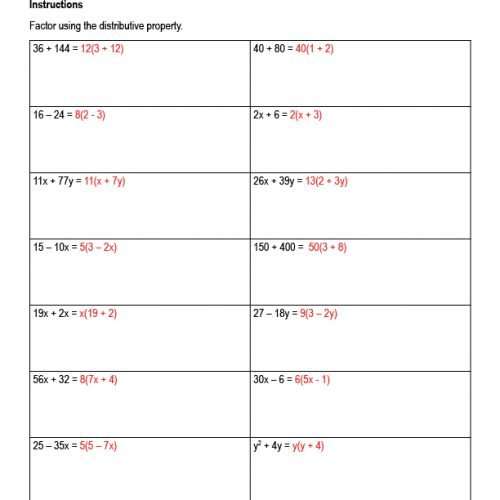 Factor Using the Distributive Property, Free PDF Download - Learn Bright