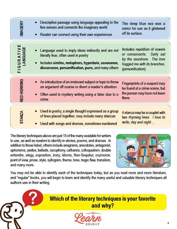 Literary Techniques, Free PDF Download Learn Bright