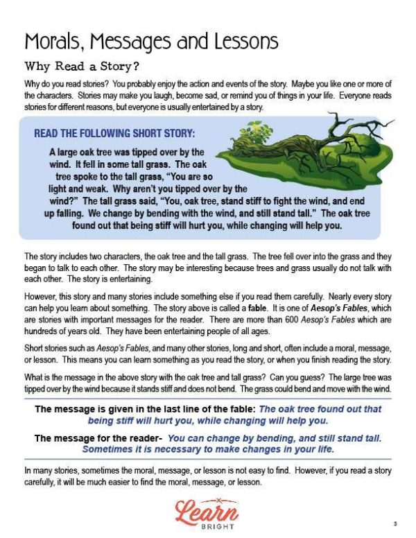 Morals, Messages & Lessons, Free PDF Download - Learn Bright