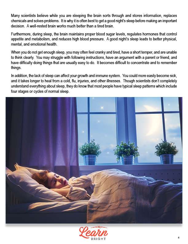 Sleep and Dreams, Free PDF Download Learn Bright