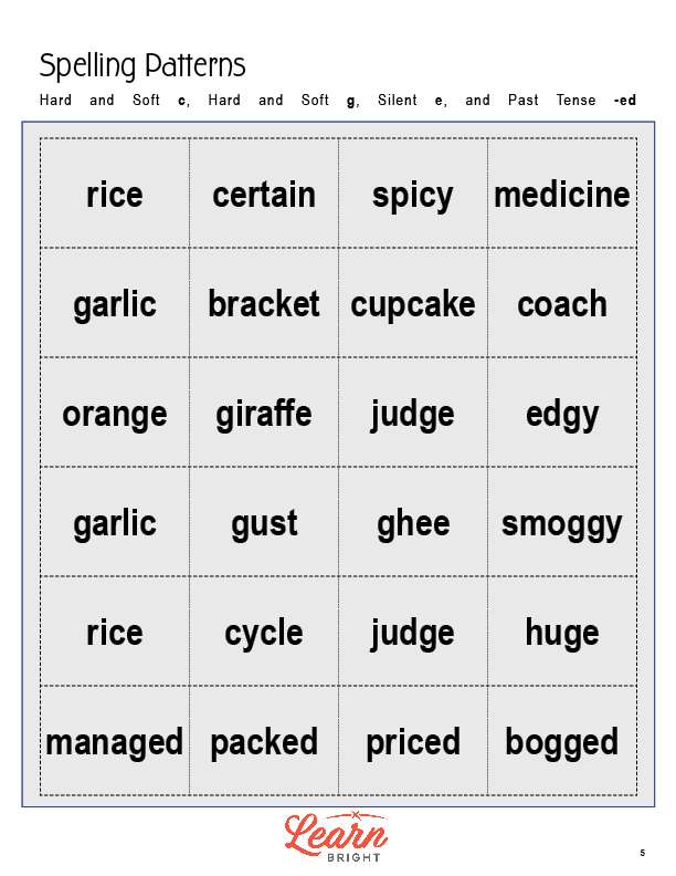 Spelling Patterns and Generalizations, Free PDF Download Learn Bright