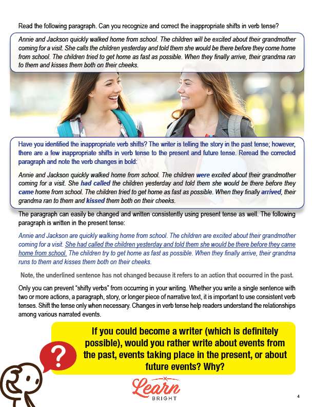 Verb Tense Shifts, Free PDF Download - Learn Bright