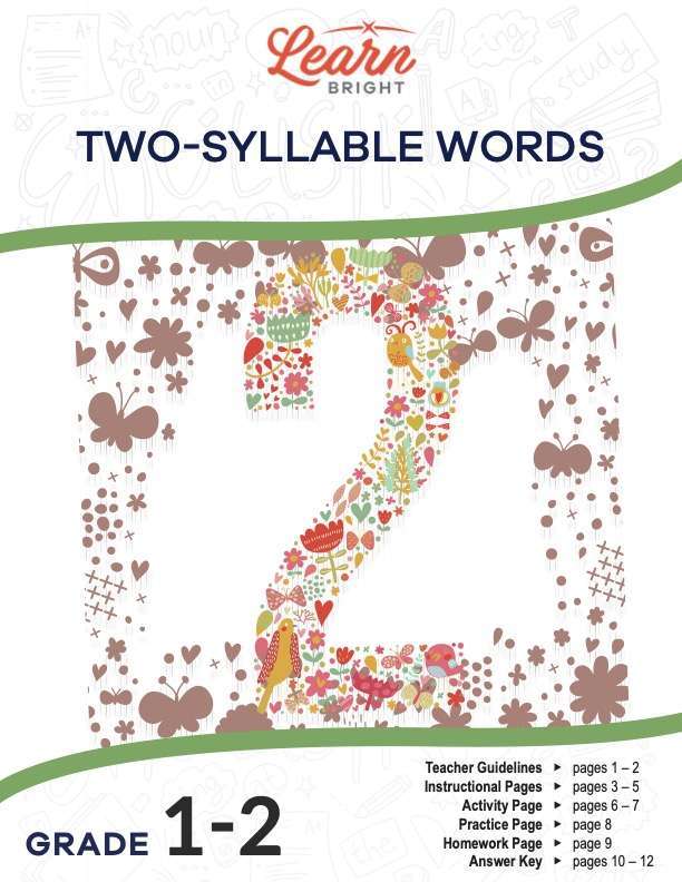 TwoSyllable Words, Free PDF Download Learn Bright