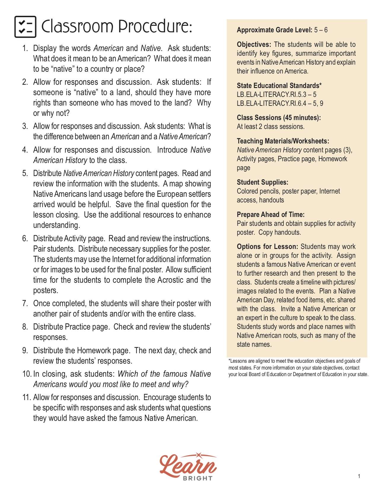 Native American History, Free PDF Download - Learn Bright