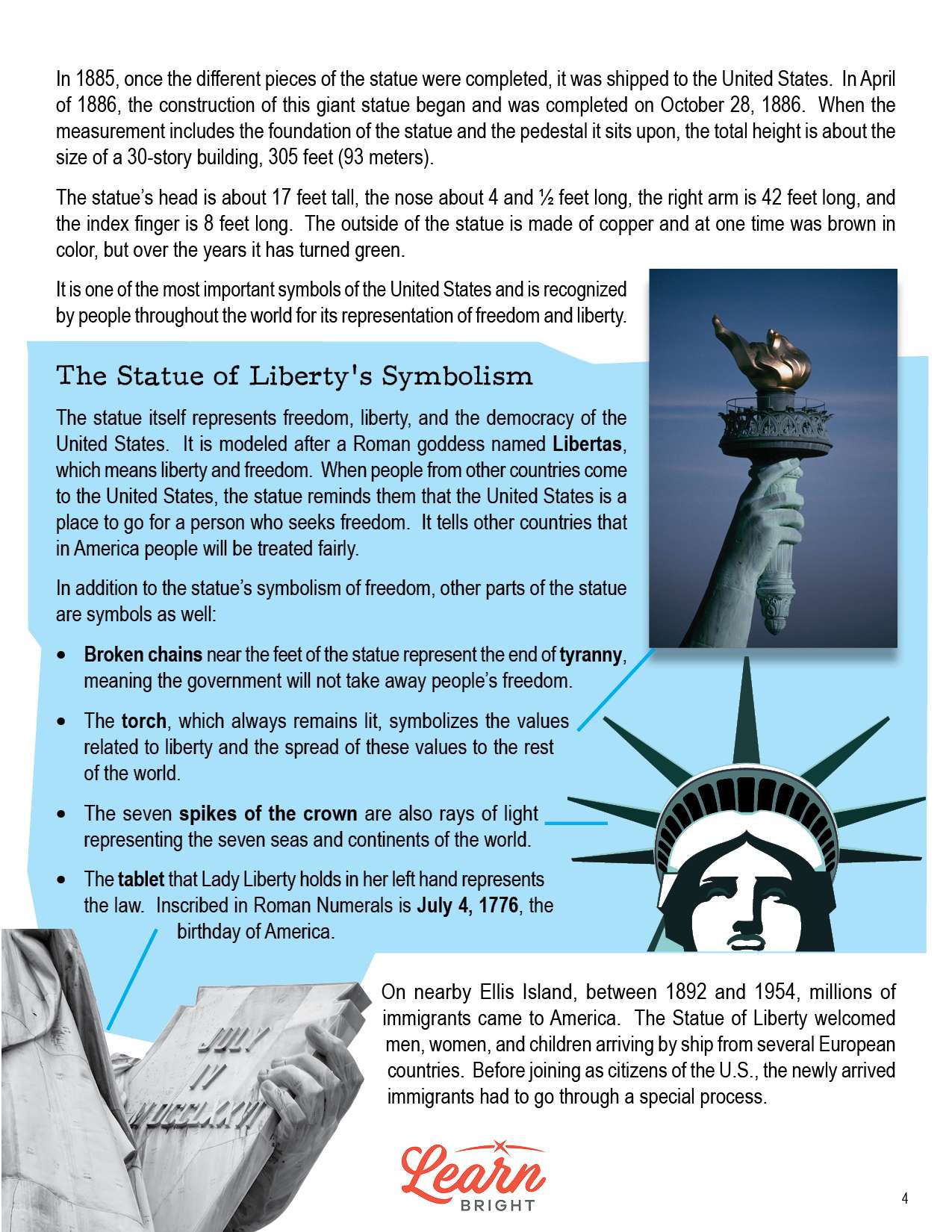 Statue of Liberty, Free PDF Download Learn Bright