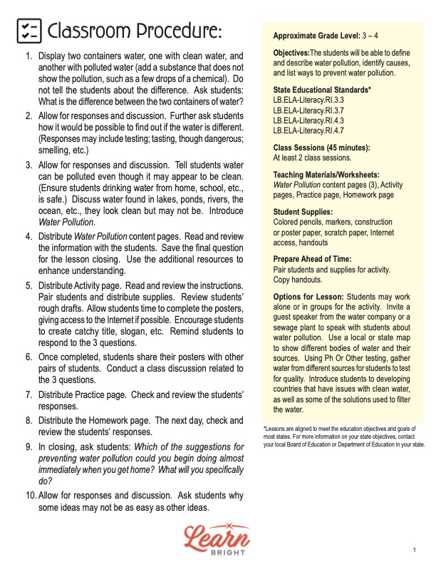 Water Pollution, Free PDF Download Learn Bright