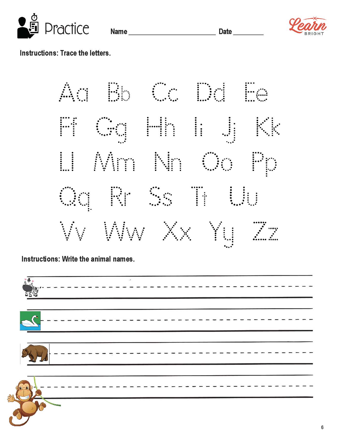 Printing Block Letters, Free PDF Download Learn Bright