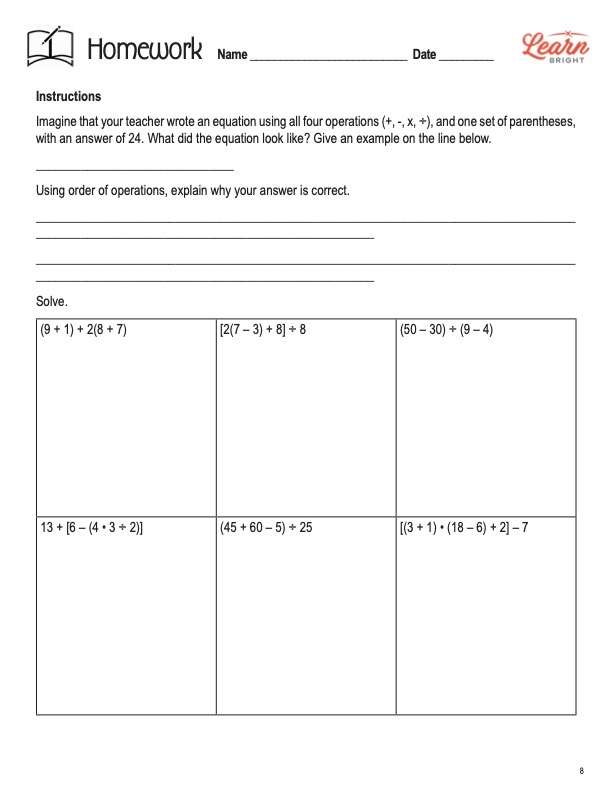 Solve Expressions Using Parentheses and Brackets