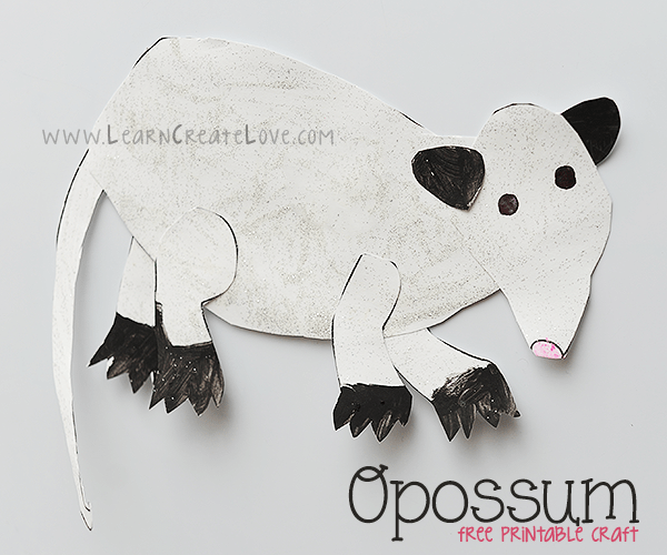 Opossum Printable Craft