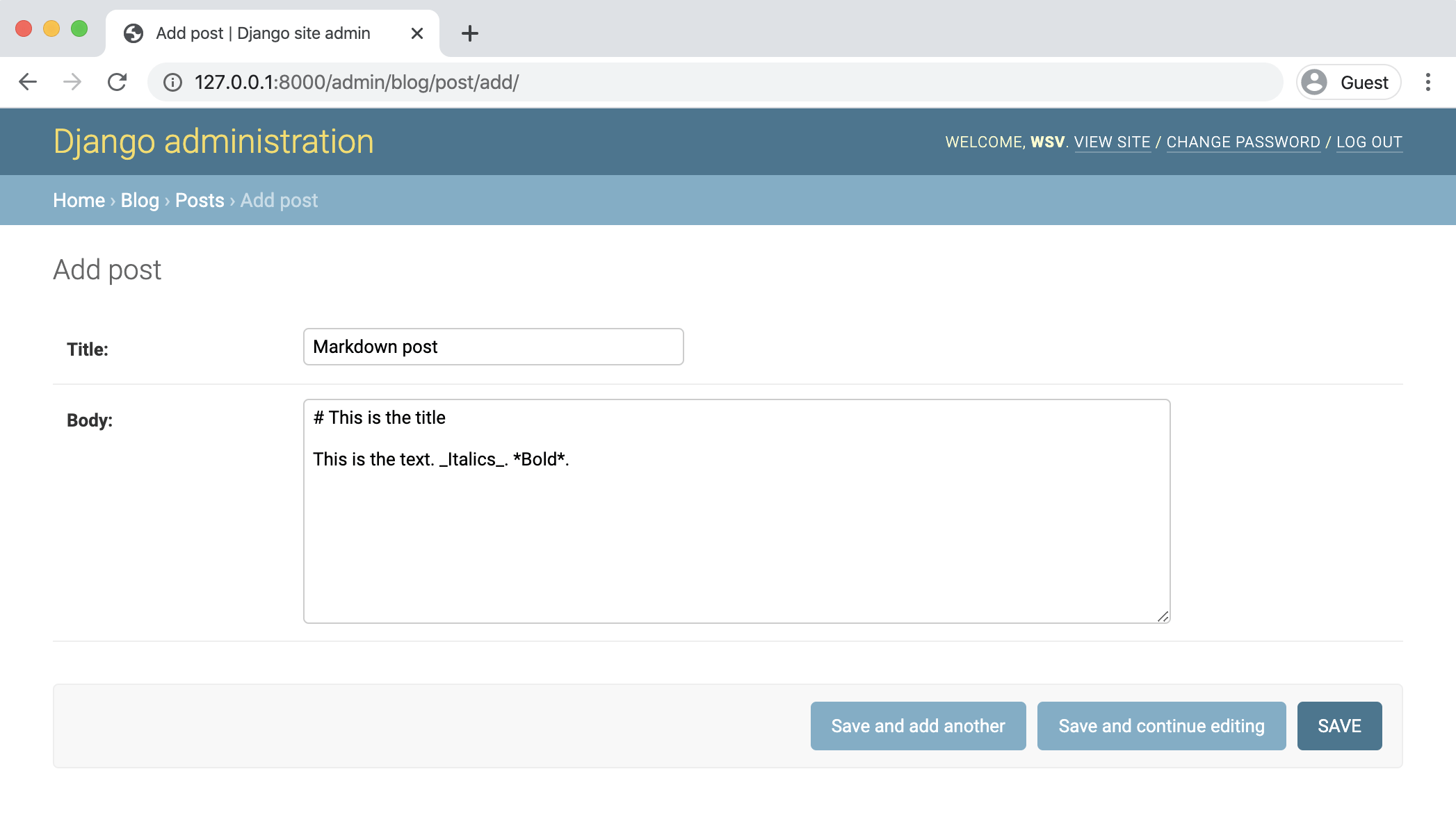 Django Markdown Tutorial