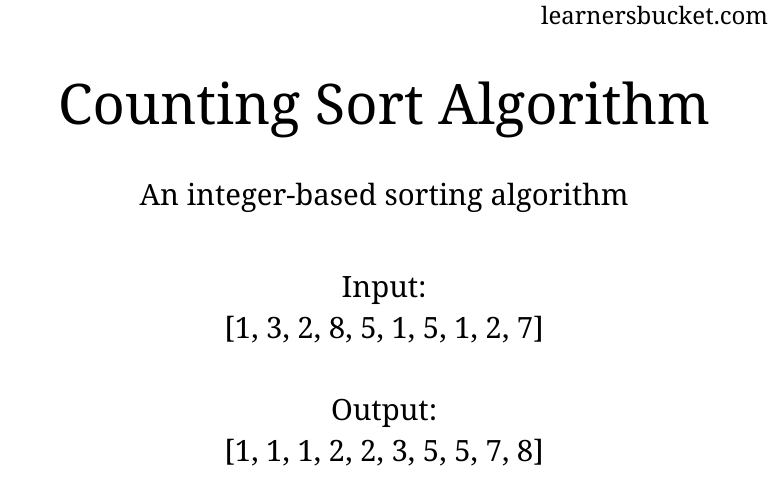 Counting Sort Algorithm In Javascript LearnersBucket