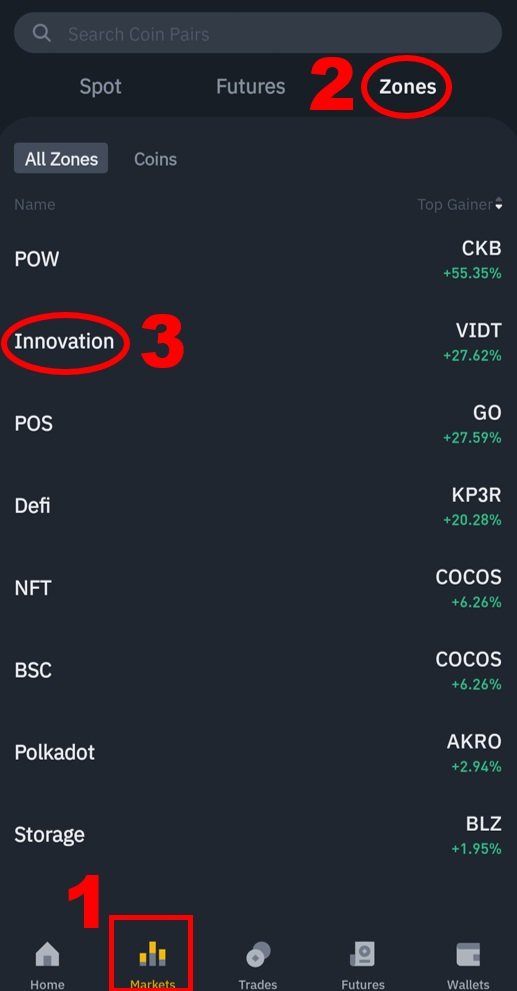 How to access Binance's Innovation Zone Learner trip