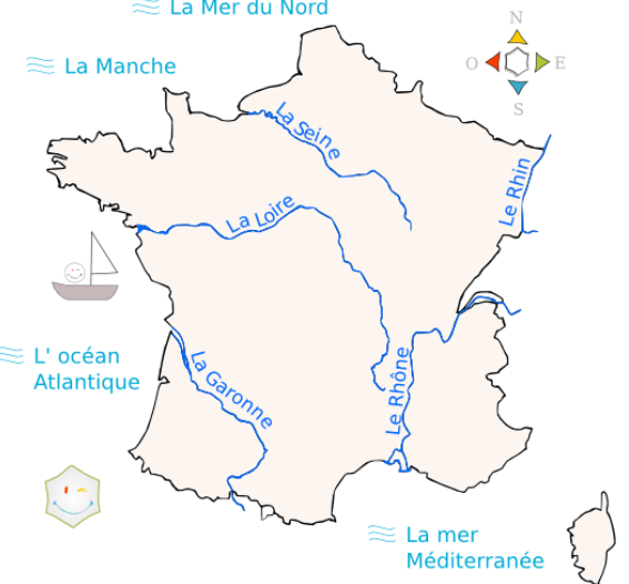 Carte des fleuves et rivières de France » Voyage Carte Plan