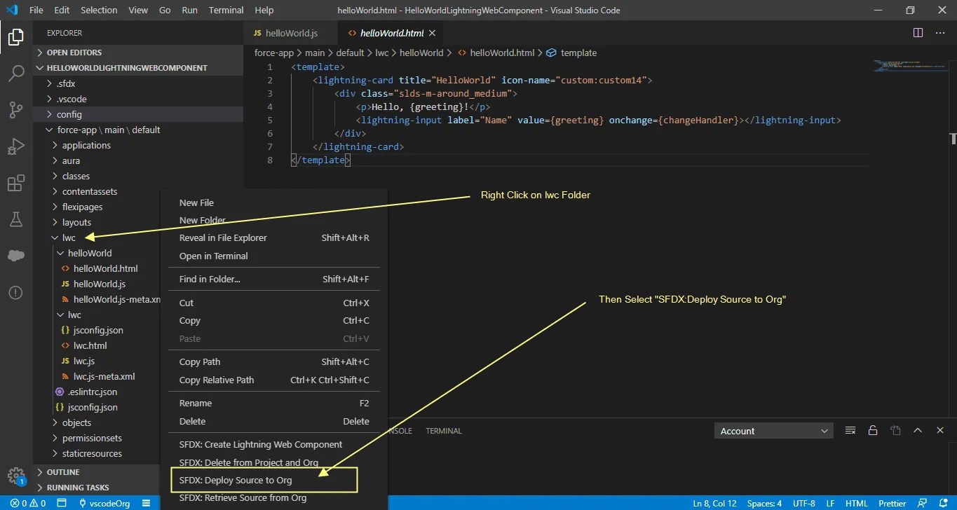 Create Your First Lightning Web Component Hello World App LearnFrenzy
