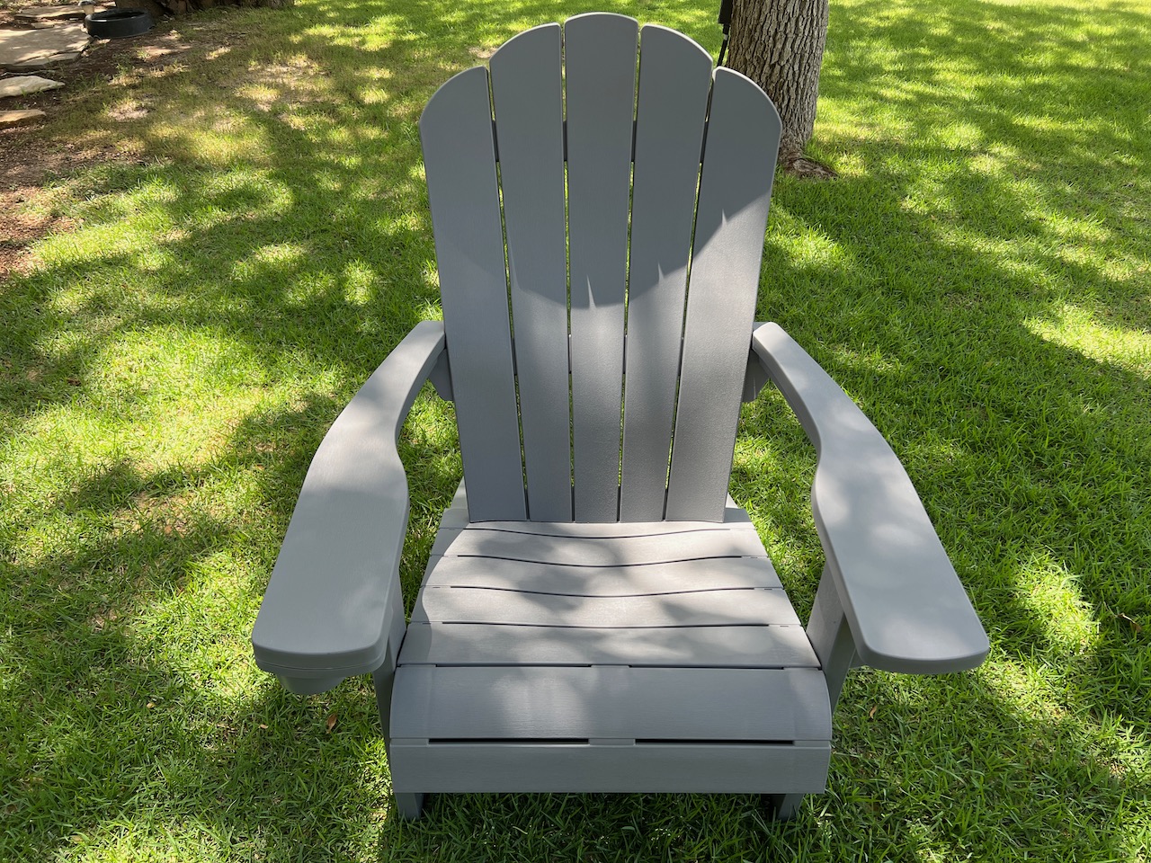 Two Teak Adirondack Chairs