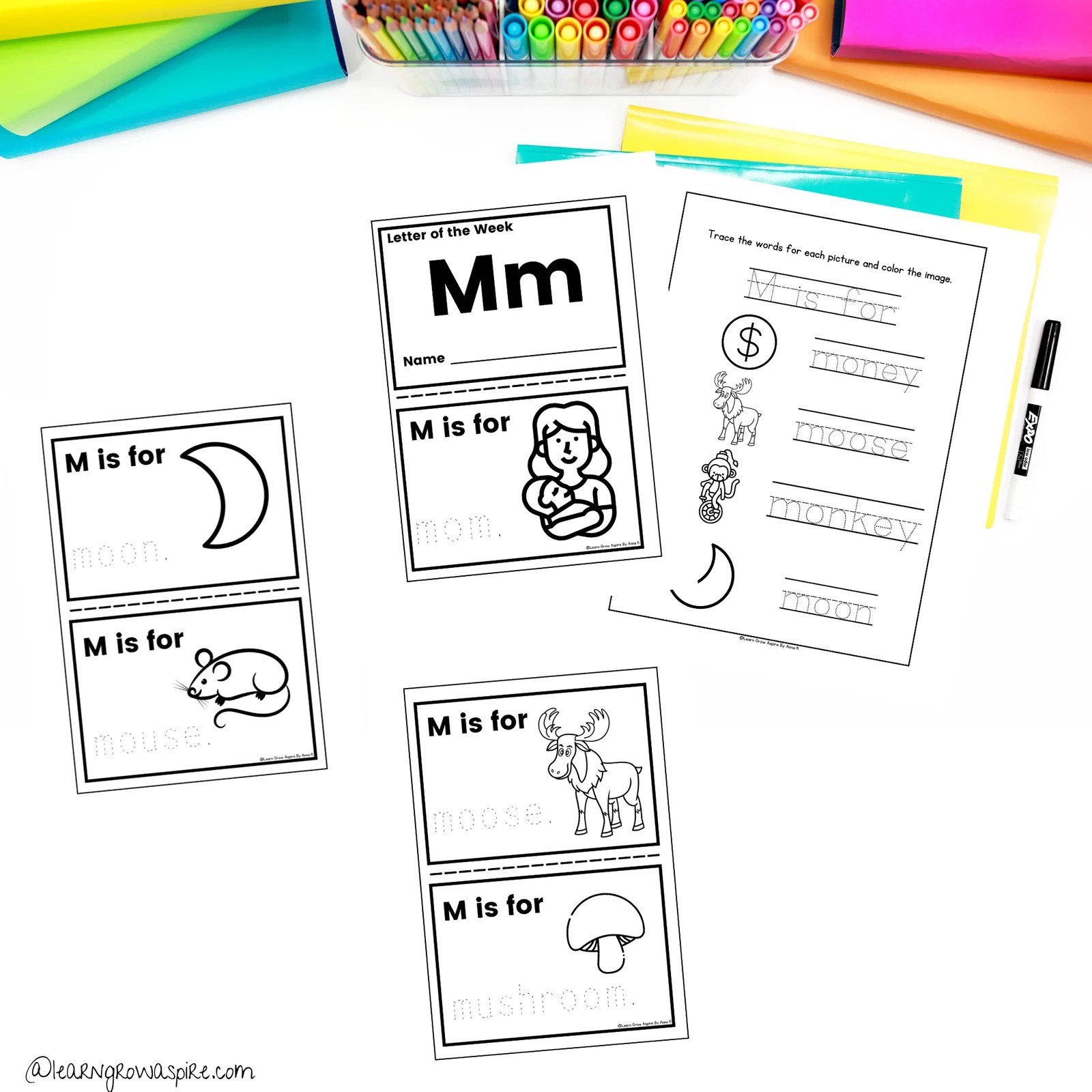 Letter M Of The Week Printable Learn Grow Aspire