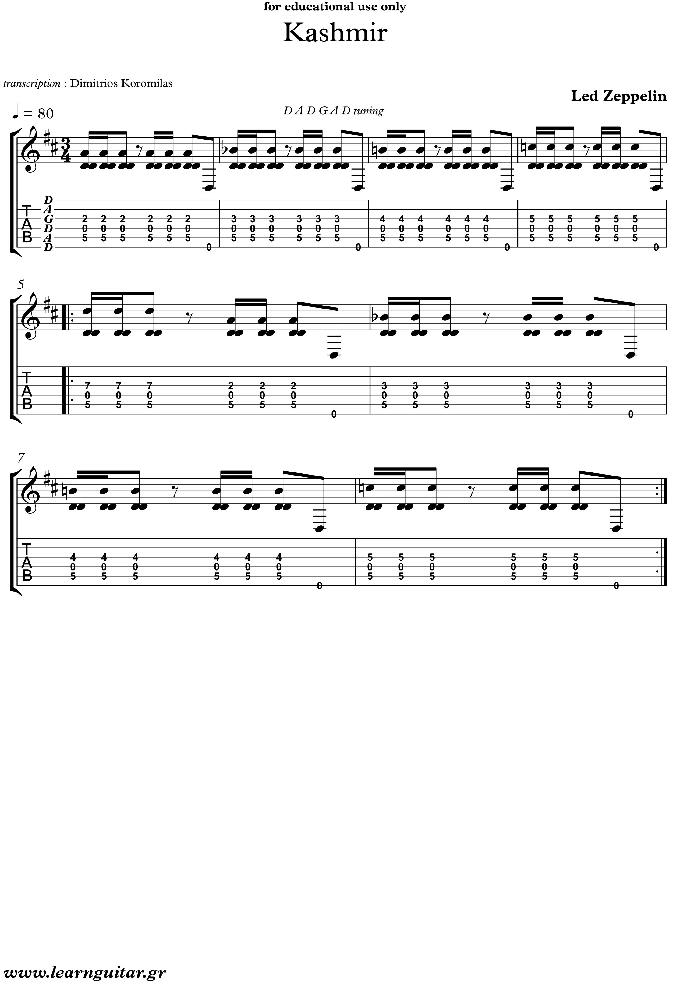 Kashmir guitar tab Led Zeppelin learnguitar.gr