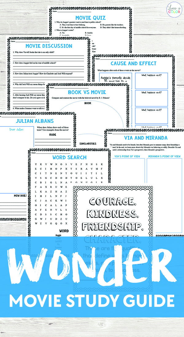 Wonder Movie Study Guide Learn about the Importance of Kindness