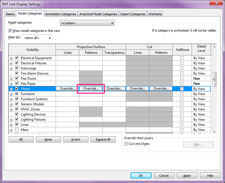 Controlling Element Visibility of Consultant's Linked Model - LEARNING