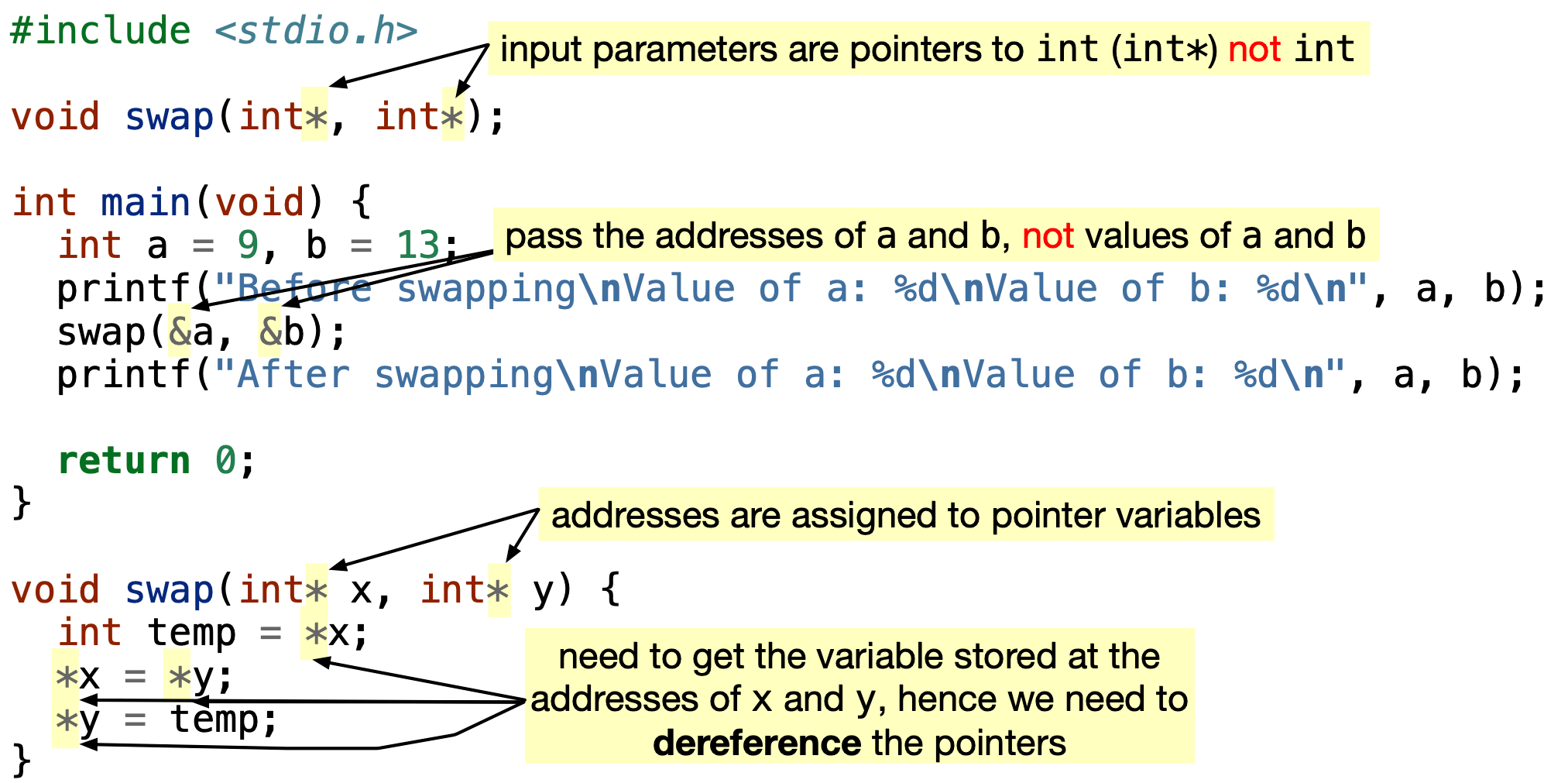 6.3. How to use pointers to communicate more with functions? — Snefru